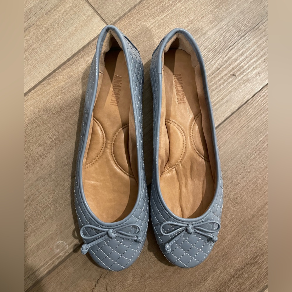 Gray Quilted Flats